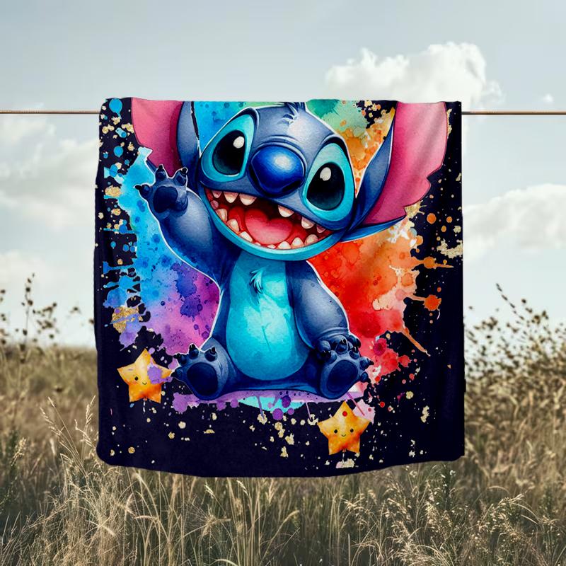 1PC Cartoon Aloha Alien 626 Printed Soft Flannel Blanket Throw for Adult Bedroom Living Room Sofa Camping Travel Fan Gifts Christmas Gifts