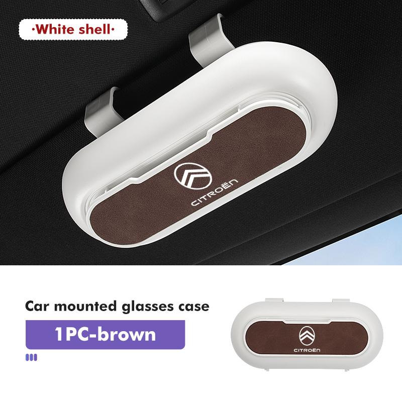 Suede Car Sun Visor Glasses Case Organizer Box Sunshade Holder For Citroen C4 C3 C5 C1 C2 C6 C4L DS3 DS4 Berlingo Picasso Jumper aiv256