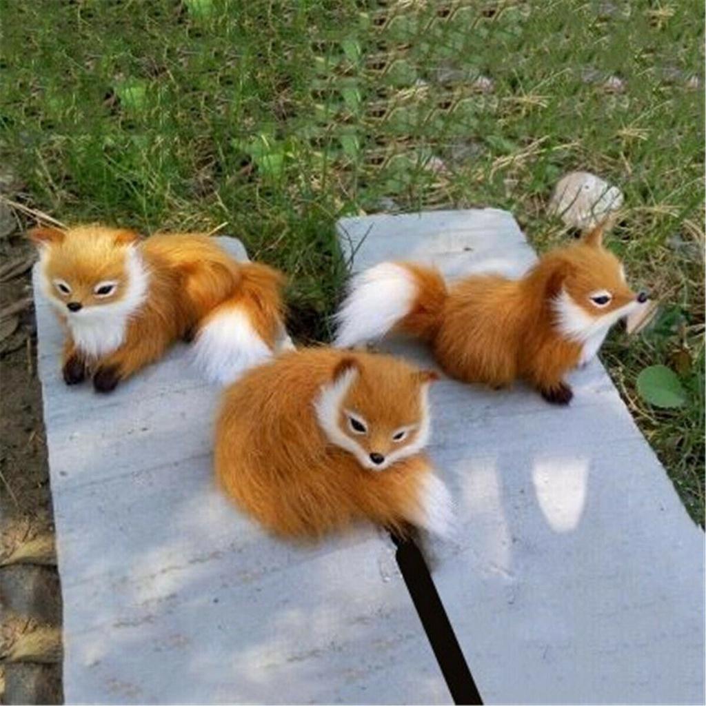 Simulated Animal Fox Plush Toy Childrens Christmas Gift Photo Props Decor Home