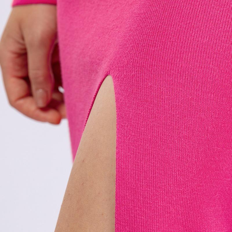 Knit Slim Sexy Bodycon Dress for Women Round Necked Long Sleeve Dress Solid Slit Ruched Dresses Casual Sweater Dress Knee Length Dresses