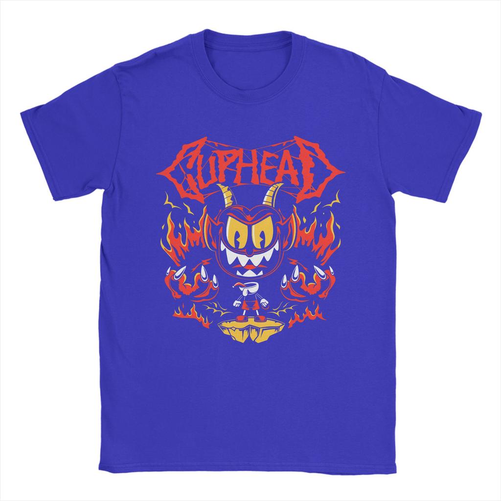 Men TShirts Cuphead Cartoon Leisure Cotton Tees Short Sleeve T Shirt Crew Neck Clothing Big Size