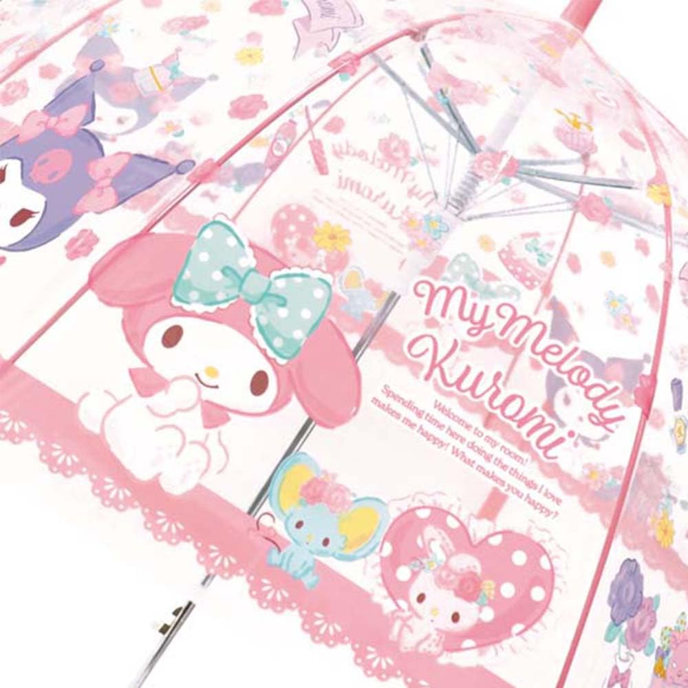 Planning My Melody Kuromi Vinyl 32479 J's & Children's Umbrella, 55cm, One-Touch Type,