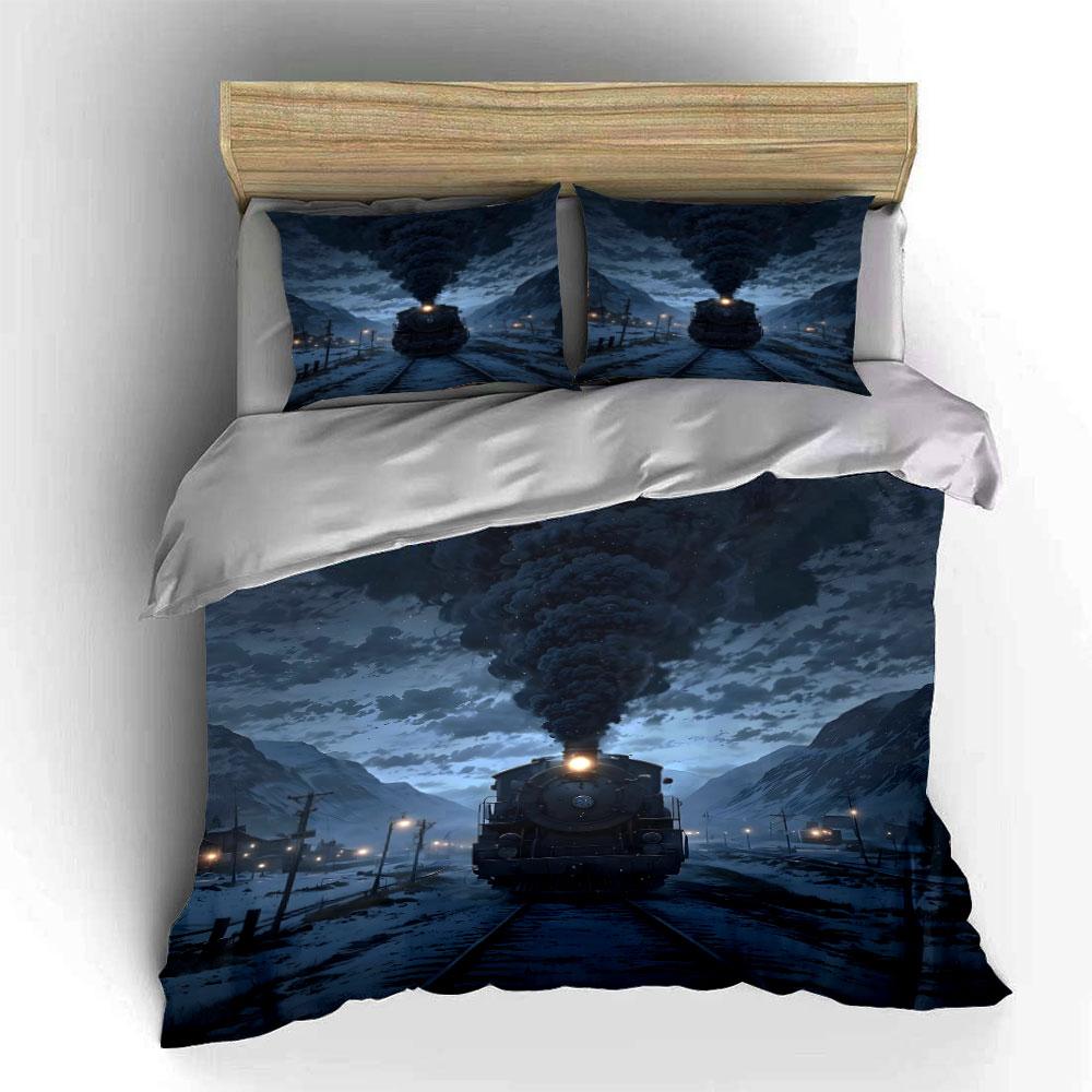 Steam Train with Smoke. Bedding Sets Duvet Cover Sets Duvet Covers Pillowcases(1 * Duvet Cover 2 * Pillowcases Without Duvet Insert)