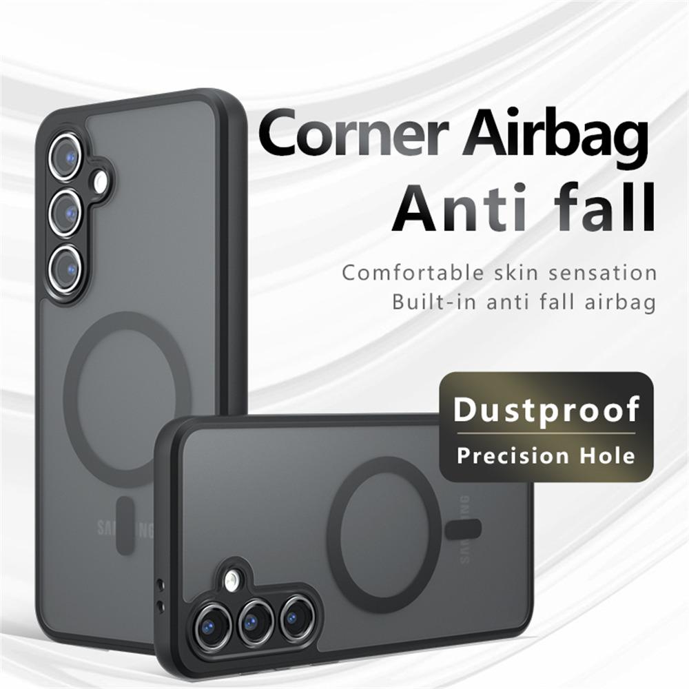 For Samsung Galaxy S24 Case Compatible with MagSafe TPU+PC Matte Skin Touch Phone Cover