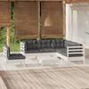 VidaXL Solid Pine Wood Garden Lounge Set 6 Pcs with Cushions Patio Furniture Outdoor Furniture Garden Furniture 3096413