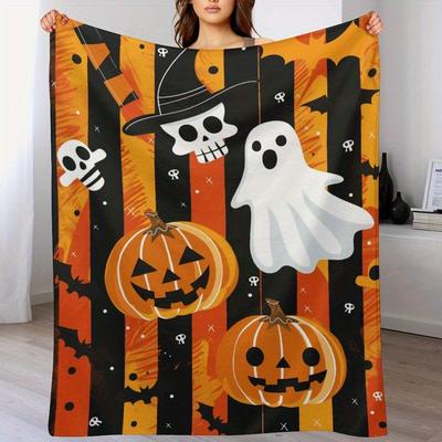 Decke Superweich für Erwachsene Halloween Geburtstag Herbst Winter Kuschelig Flauschig Flanelldecke Bett Zuhause Couch Sofa Bett Überwurfdecken