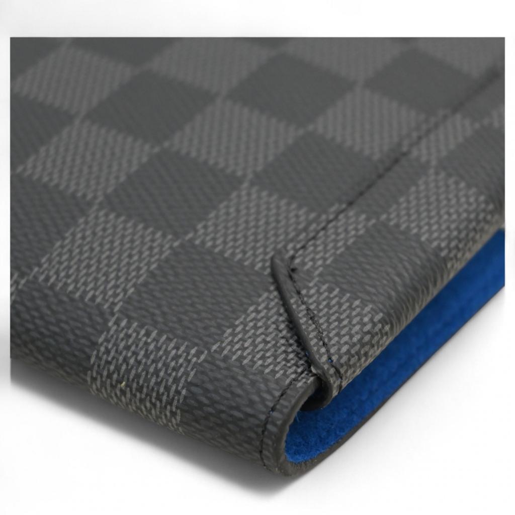 Auth LOUIS VUITTON Damier Graphite Alpha Triple Pouch Lv7165cc