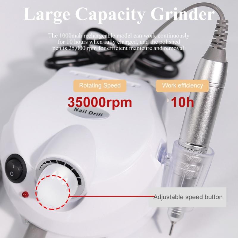 1Pc High Power Nail Polisher 35000 Rpm Nail Remover Nail Polisher Nail Polisher Tool Grinding Head Spot