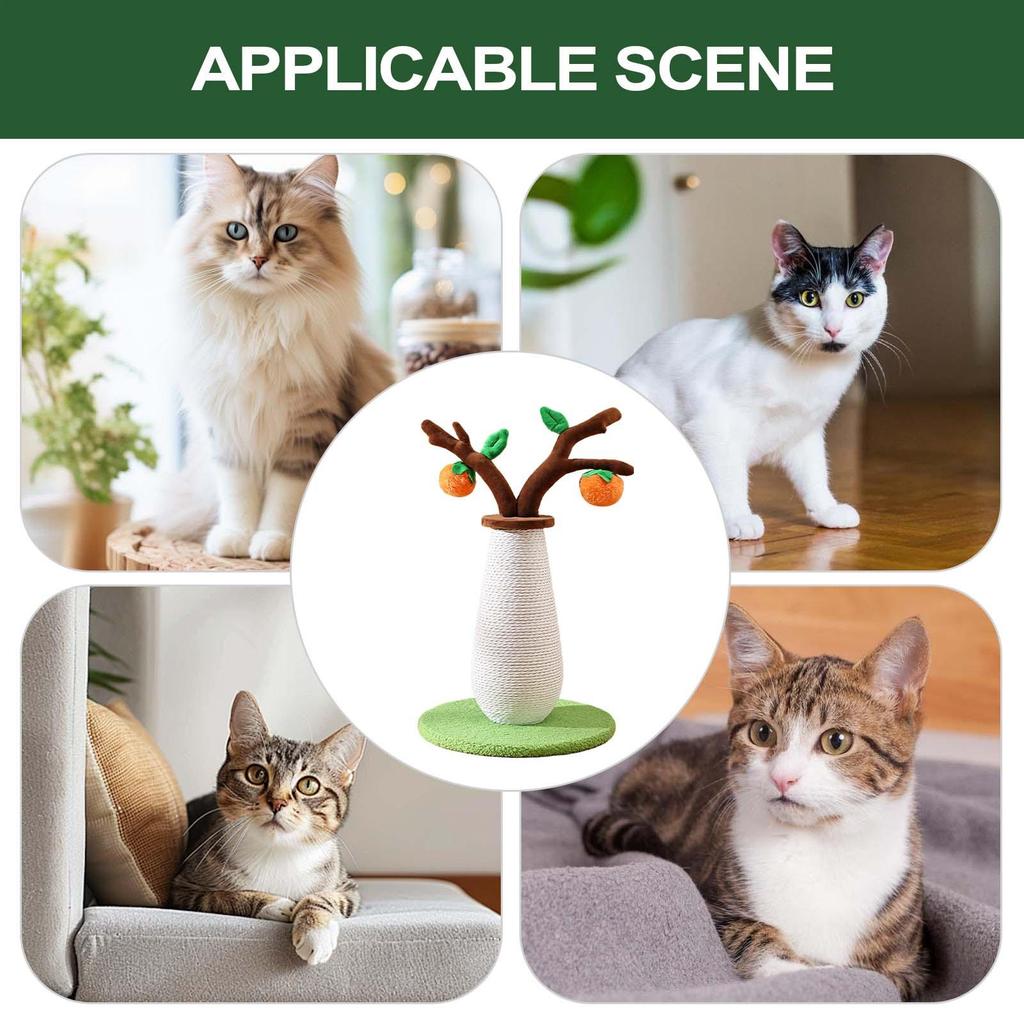 Scratching Post For Cats Cute Persimmon Tree Kitten Toy Stress Relief Scratch Post For Mental Stimulation Climbing Indoor
