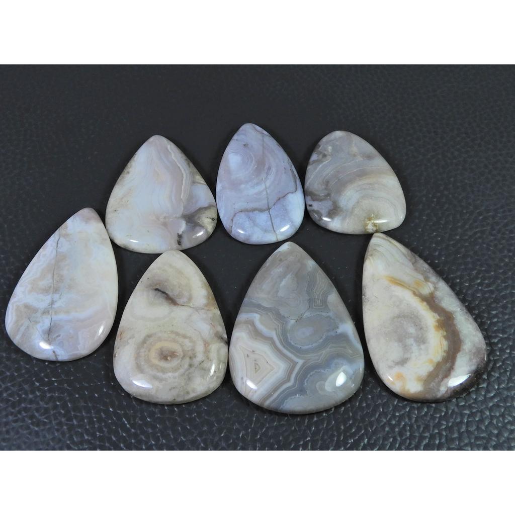 308Cts.Natural Crazy Lace Agate Pear Shape Cabachon Loose Gemstone 07Pcs Lot C-2537