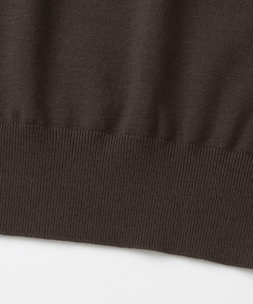 XOX Essential Henley Neck Crop Knit [Brown]