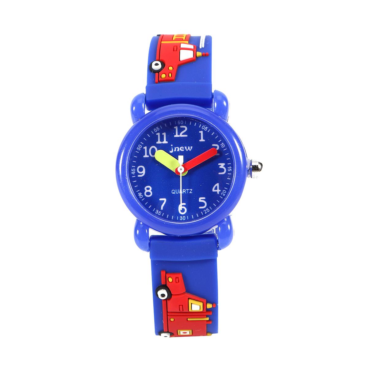 Kids Watch 3D Cartoon Digital Quartz Watch for Boys Girls Waterproof Sport Children Birthday Gift Wrist Watch 3D Cartoon Wate... Fire Truck
