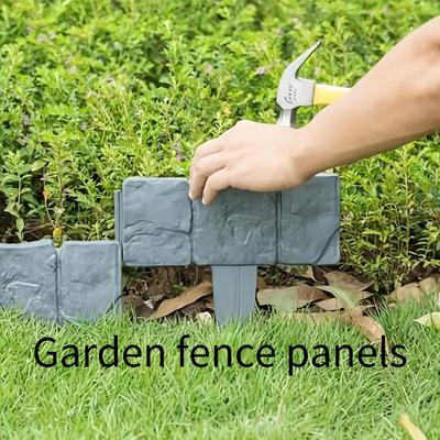 10 PIEZAS Tablón de Valla de Jardín - Fácil Instalación Borde de Paisaje Exterior con Diseño de Borde Decorativo, Borde de Césped, Valla de Fácil Instalación
