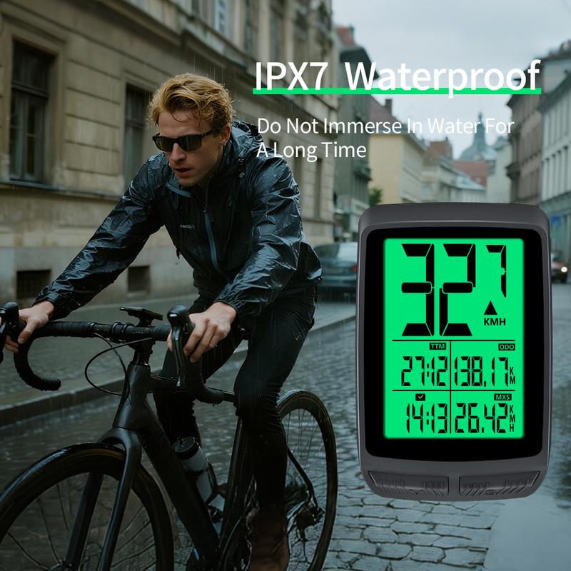 Ultra-Long Standby Replaceable Battery Wireless Bike Computer Speedometer Odometer Stopwatch With Auto Backlight Stand