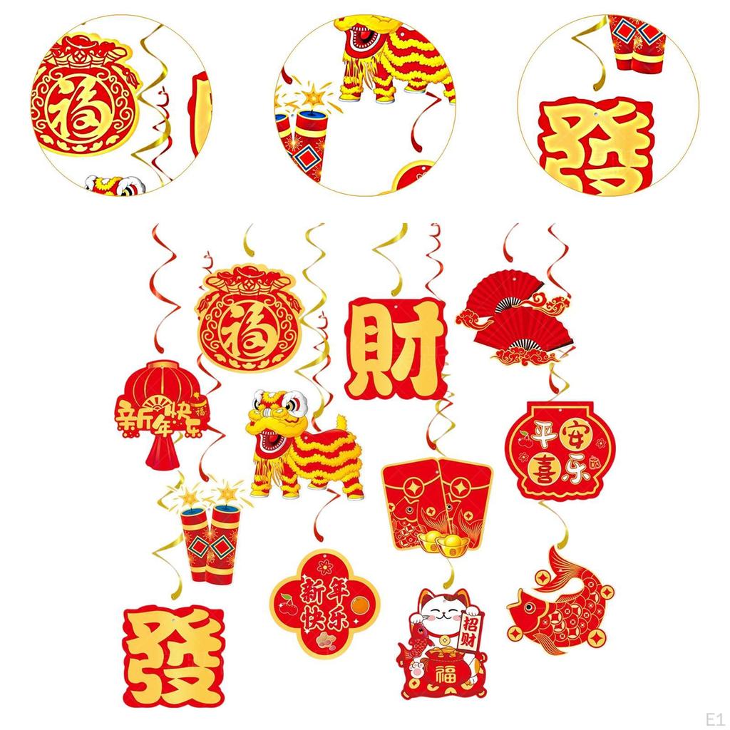 Chinese Year Hanging Decoration Paper Material Decorative Red Color for Ceiling Wall Decor