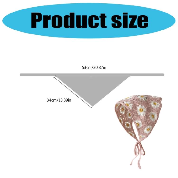 Gehäkelte Bandanas mit hohlem Blumenmuster für Damen und Mädchen, dekoratives ethnisches Kopftuch für Musikfestival