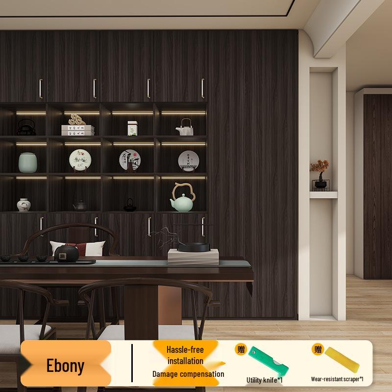 Wood Veneer Self-Adhesive Wallpaper: Thick, Soft, Imitation Wood Grain for Doors, Tables, and Furniture Renovation.