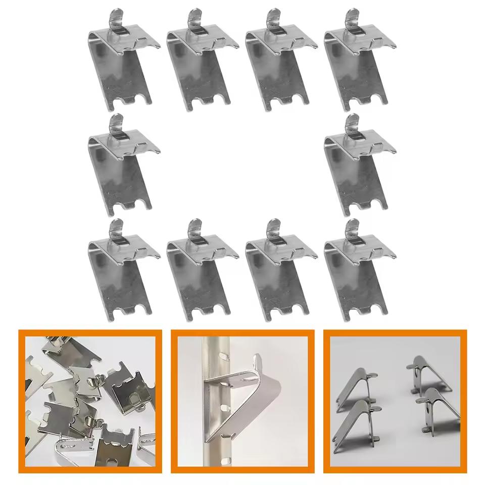 10 Pcs Freezer Shelf Buckle Stainless Steel Hook Fridge Clip Rack Cooler Support Clips