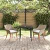Garden Dining Set with Cushions 3 Pcs Beige Poly Rattan