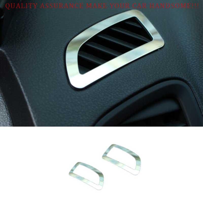 For Buick Regal 2009-2017 Silver Steel Dashboard L&R AC Air Outlet Vent Trim 2PC