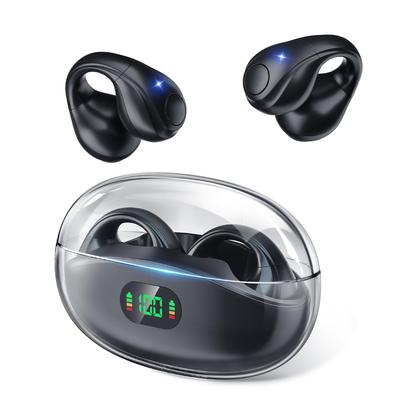 Bluetooth Wireless Earbuds [2026 Model, Bluetooth 6.0, EDR Technology, Ear Cuff Earphones] Open-Ear Earphones, Ear Clip, Air Conduction, No Ear