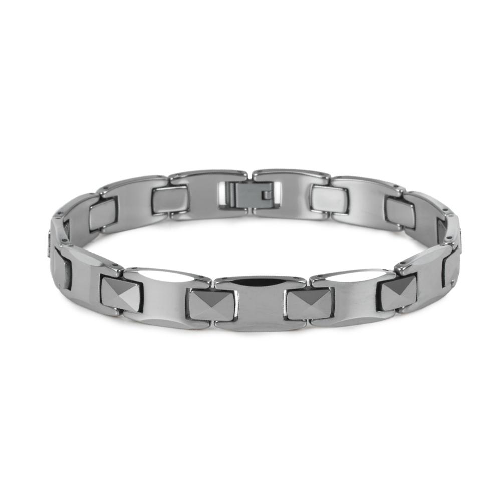 Vinterly Tungsten Carbide Bracelets Men Scratch-proof 10mm Wide Chain Link Jewelry Waterproof Silver-color Metal Shiny Polished