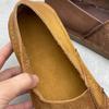 Johnature Handmade Loafers Genuine Leather Flats Retro Round Toe Soft Soled Cowhide Women's Slip-on Shoes