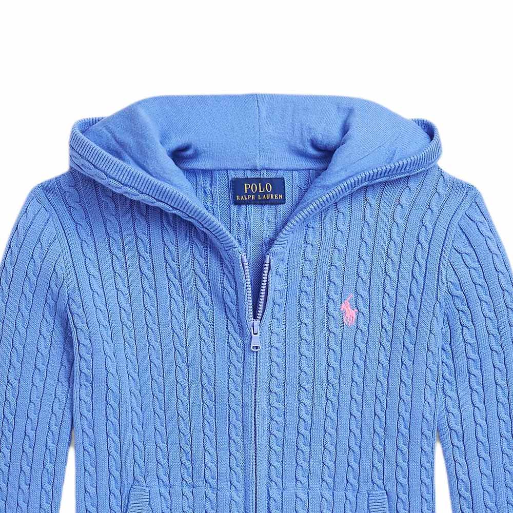 Polo Ralph Lauren Solid Color Hooded Long Sleeve Zip Sweater Kids Sweater Port-Blue 313916533-009