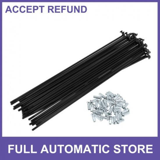 Велосипедные спицы 12G Длина 210 мм Спицы для велосипедного колеса Углеродистая сталь Черные 1 комплект