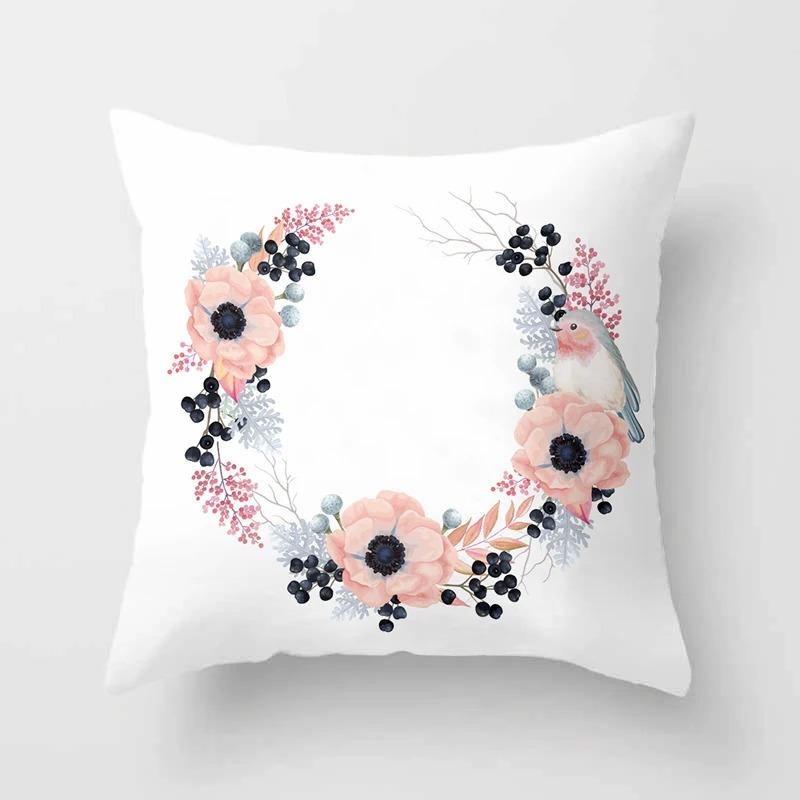Birds and Flowers Decorative Pillowcases Living Room Office Home Pillowcases Car Ornaments
