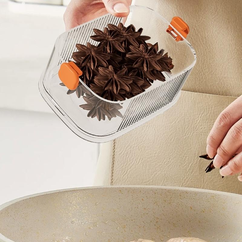 Clear Stackable Storage Jars Secure Seals Designs Space Saving Kitchen Organization