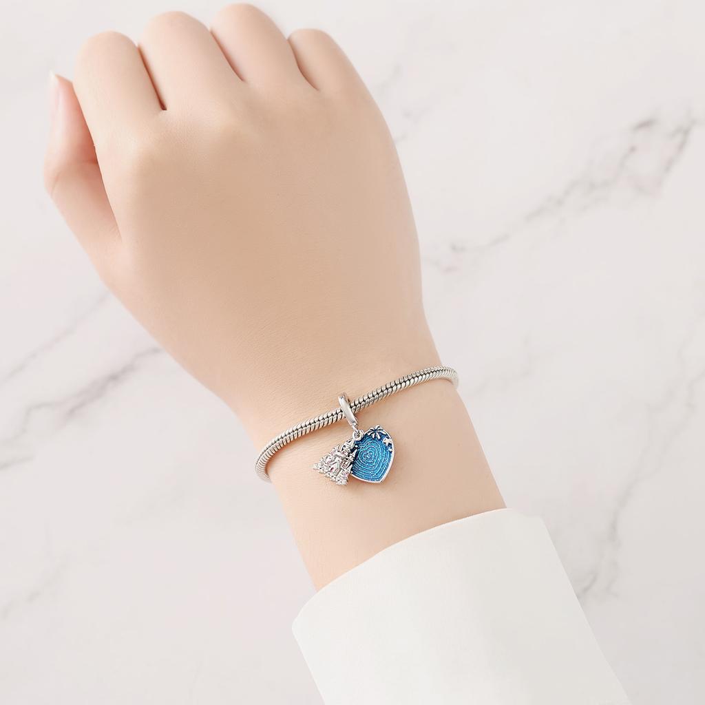 Kupfer Feuerwerk Schloss Anhänger Armband Charms Passend für Damenschmuck Party Perlen DIY Feine Geschenke Zubehör