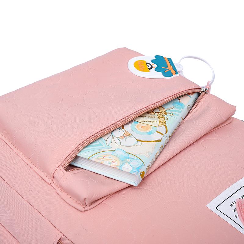 Student Schoolbag Large Capacity Female Backpack Solid Color Travel Backpack