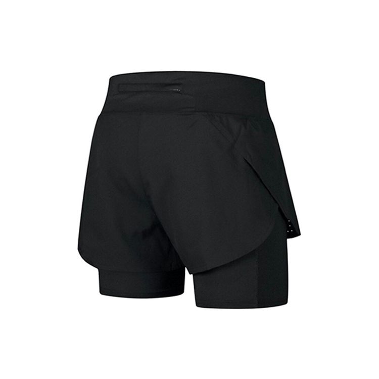 Nike 2-In-1 Running Fitness Mid-Rise Drawstring Shorts Women Shorts Black AQ5421-010
