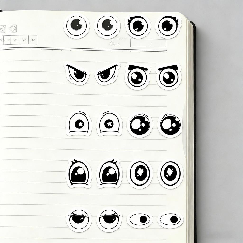 Eye Roll Stickers Small Eye Decorative Envelope Creative Graffiti Stickers DIY Luggage Speaker Skateboard Small Pattern Stickers