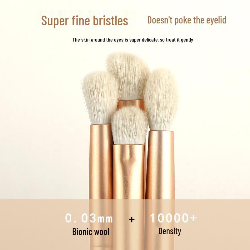 Bioniskt Ull Ögonskuggs- & Nässkuggspenselset - Ögonmakeup & Blendingverktyg