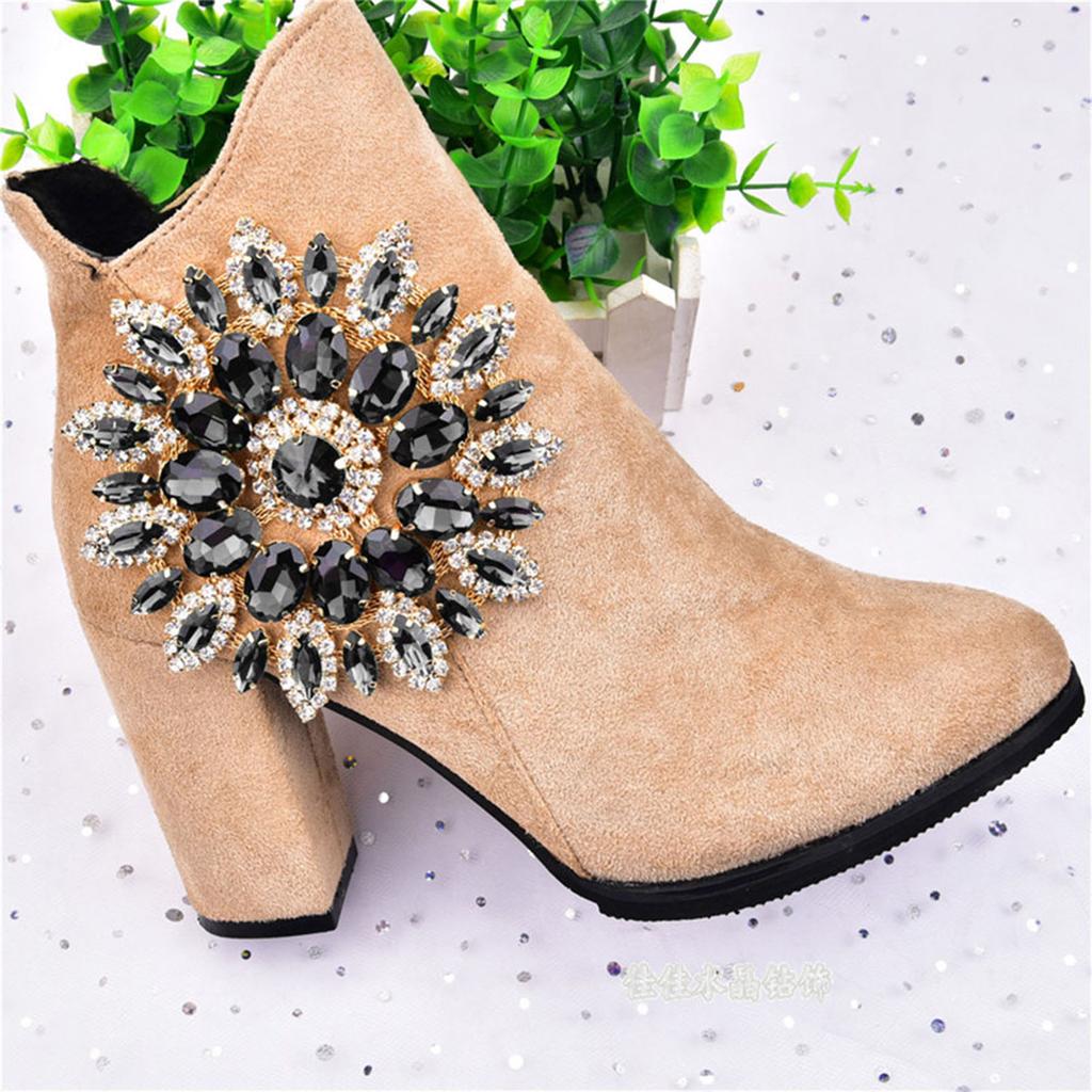 Krystallglass Rhinestones Dekorasjon DIY Klestilbehør(Gjennomsiktig Grå Sølv Base)