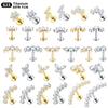 1 Stück G23 Titan Ohr Labret Piercings Flache Rückseite Ohrringe Kristall Cluster Helix Tragus Piercing Knorpel Ohrläppchen Piercing Schmuck