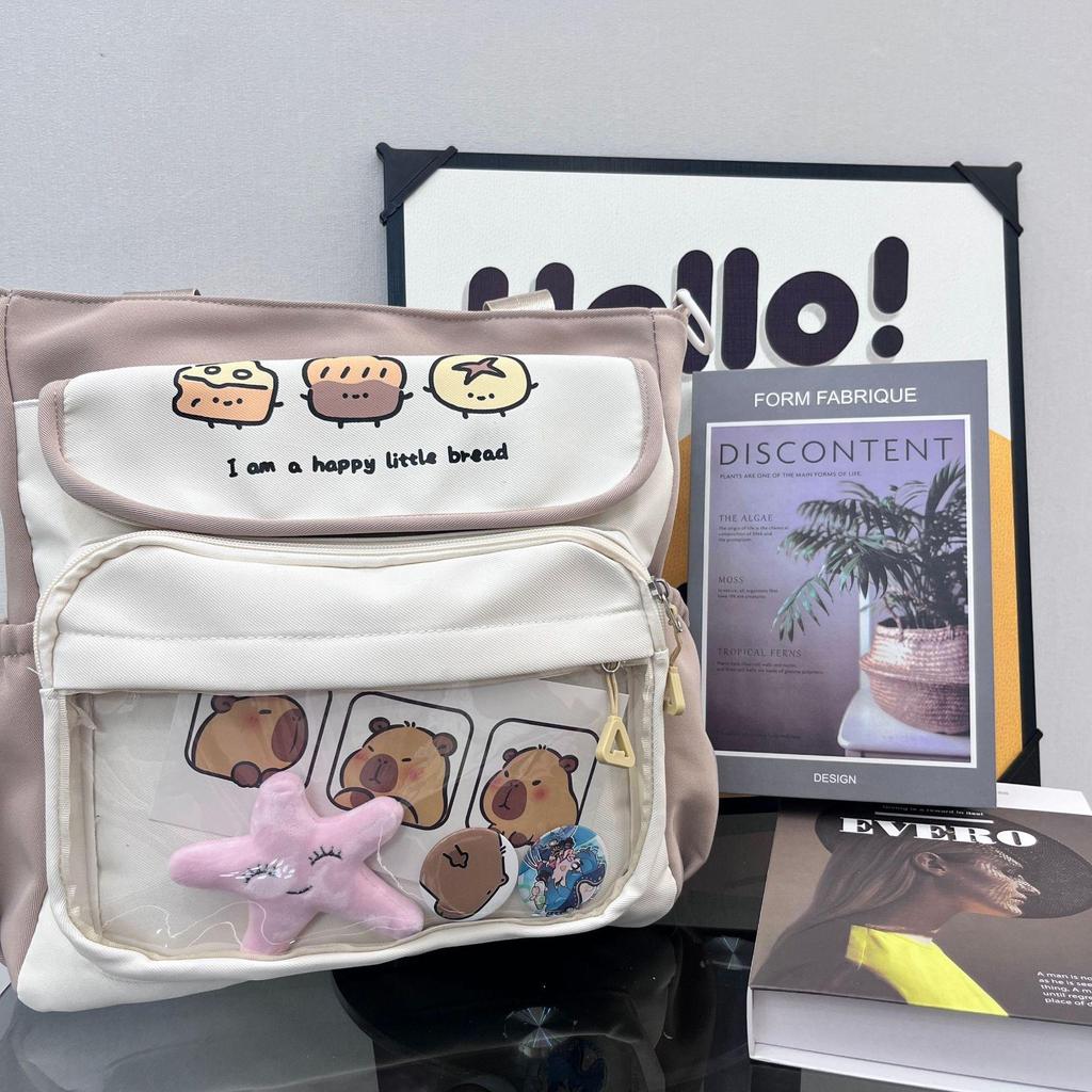 Japanese High School Style Large Capacity Ita Bag – Cute Transparent Anime Doll Shoulder Backpack