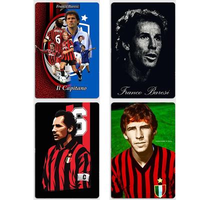 Franco Baresi Football Player Retro Metal Poster Sign Garage Club Custom Wall Decor Tin Room Decor Home Decor