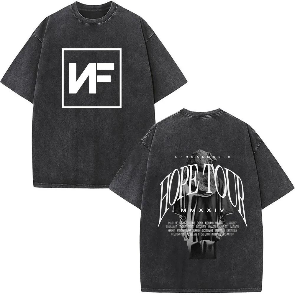 

Rapper Nf Album Hope Cover Poster Print Retro Washed Cotton Tshirt Unisex Women Streetwear Harajuku Summer New Tee Oversized Top L