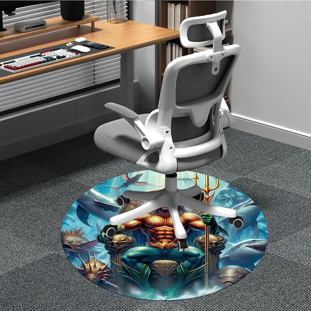 

1pc Aquaman, Trident Chair Carpet for Office Non-Slip, Indoor Non-Slip Washable Carpet, Non-Shedding Mat For Office yy251030030 80cm by 80cm