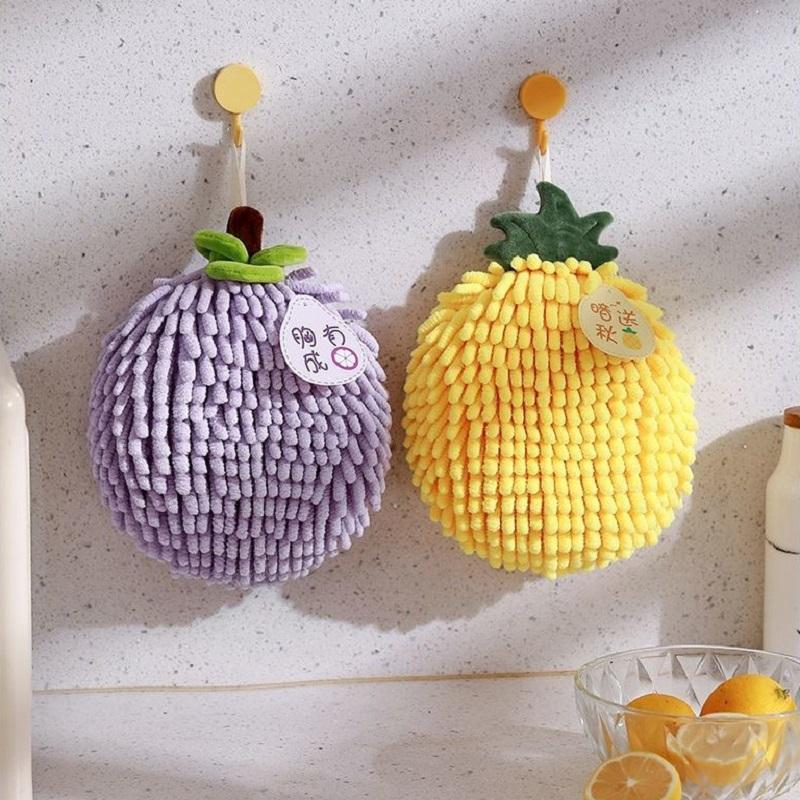 Chenille Handtücher Abwischhandtuch Ball mit Aufhängeschlaufen Schnelltrocknend Weich Saugfähig Mikrofaser Handball Für Küche Badezimmer