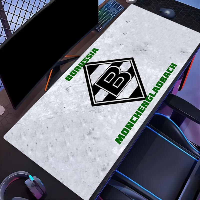 Borussia Mönchengladbach Mauspads, Große Gaming-Schreibtischmatte, Rutschfestes XXL-Mauspad für Laptop & Tablet, Mini-PC-Spielmatte mit Genähten Kanten