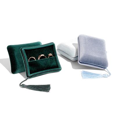 High Quality Velvet Tassel Jewelry Box Portable Simple Soft Jewelry Storage Box Multifunctional Jewelry Storage Packaging Box
