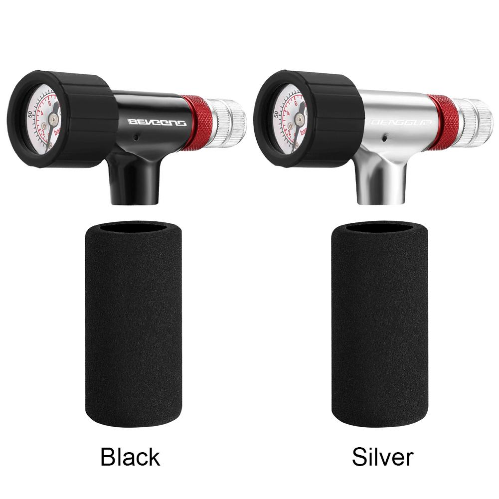 Mini CO2 Bicycle Pump CO2 Bike Tire Inflator With Sponge Cover Automatic CO2 Pump Bicycle Accessory For Schrader Presta Adapter