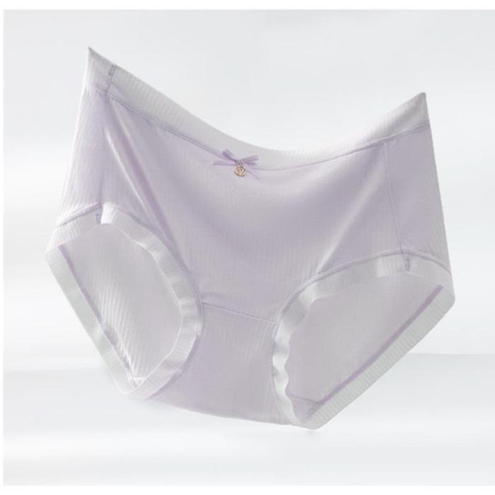 Eisseide-Unterwäsche für Damen, reine Baumwolle, dünn, atmungsaktiv, schlichte Unterhose, niedrige Leibhöhe, nahtloser Slip für Mädchen