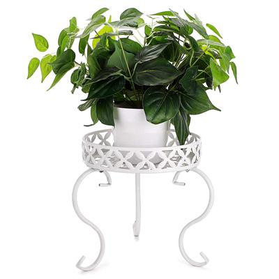 Sumnacon Vaso Vaso Flor Jardim Jardinagem Flor Suporte de Flor, Suporte, Prateleira, Ferro, Antigo, Elegante, Prateleira, Prateleira, Suporte, Suporte, Interior/Exterior (Branco)
