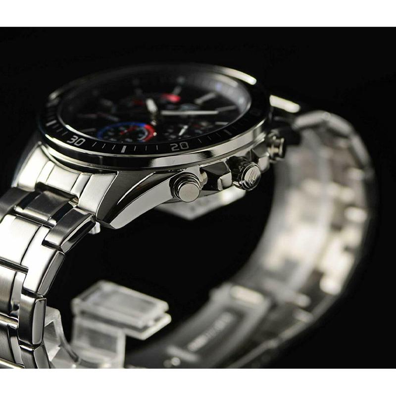 Casio Edifice Series 100 Meters Water Resistant Quartz Movement Stainless Steel Strap Watch Men watches Black EFR-552D-1A3V