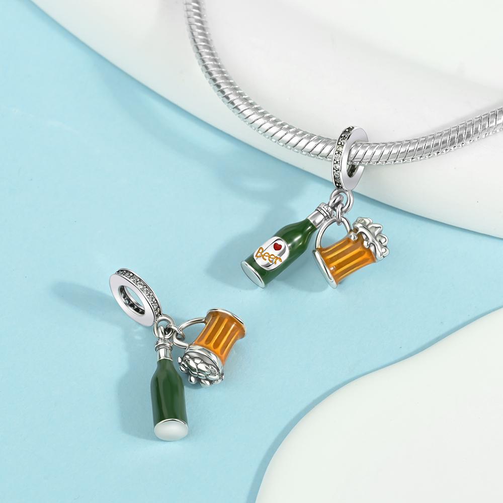 Pumpkin Bread Roast Chicken Beer Thanksgiving Gifts Copper Plated For Charms Copper Plated Original Bracelet For Jewelry Making